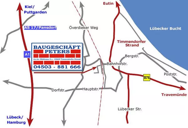 Baugeschäft Peters Timmendorfer Strand Lageplan